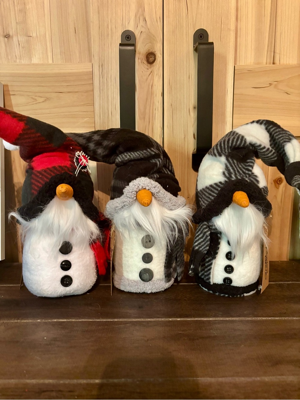 Holiday Gnome Trio Plush Décor - Black, White & Red